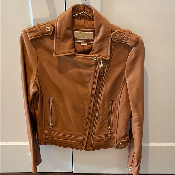 NWOT MICHAEL Michael Kors Leather Moto Jacket - Picture 1 of 6